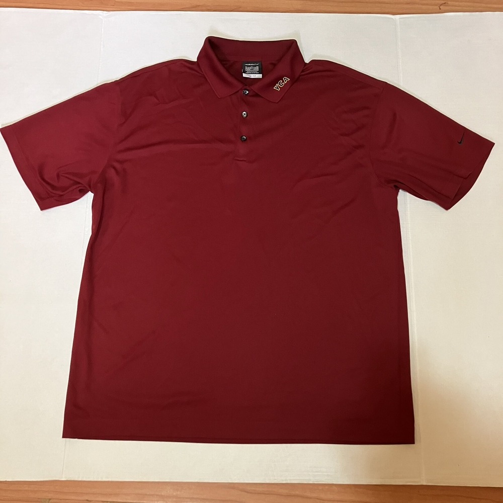 Nike Golf Mens Size XL Red Polo Dri-fit‎ Collared Shirt